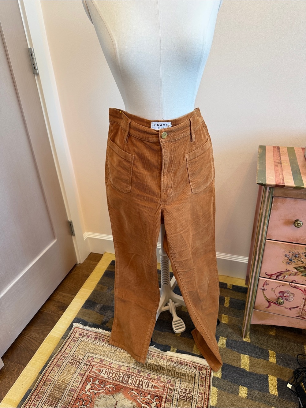 Frame Denim Cord Le Bardot Straight Pants